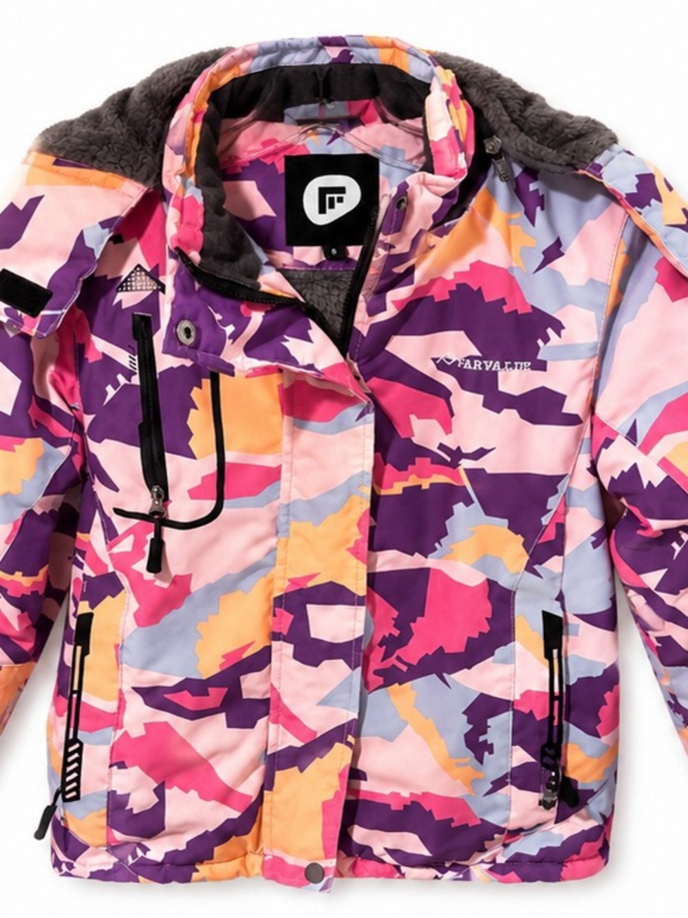 Girls' Pink & Purple Camo Winter Jacket